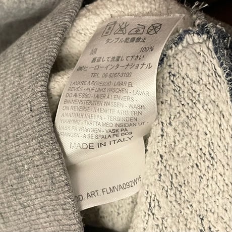 MADE IN ITALY製 FRANKLIN MARSHALL VARSITY ツートンカラースウェットトレーナー グレー×ネイビー XSサイズ