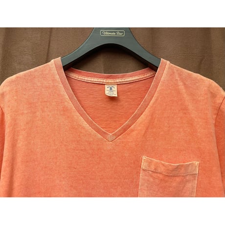 MADE IN USA製 Velva Sheen VネックTシャツ オレンジ Sサイズ