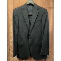 MADE IN ITALY製 Polo by Ralph Lauren シャドーヘリンボーン柄ウールスーツ ブラック 36サイズ