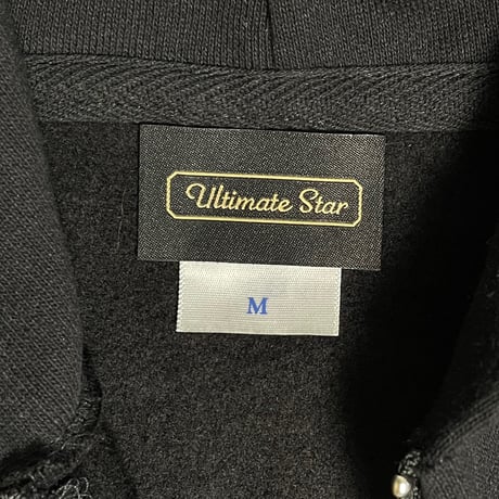 ★新品★ Ultimate Star 刺繍入り 15オンス裏起毛ヘビーウェイト フルジップパーカー ブラック M～XLサイズ