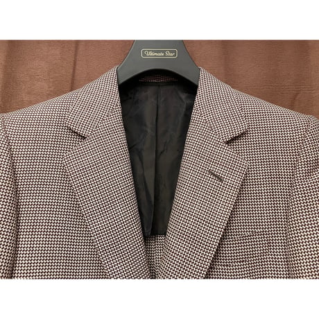 ☆タグ付き新古品☆ 極上品 MADE IN ITALY製 ROMAN STYLE by Brioni ジャガード織り シルクテーラードジャケット ブラウン 46サイズ