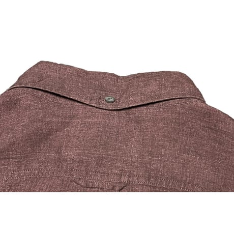 LINIFICIO FOR UNITED ARROWS GREEN LABEL RELAXING 半袖ボタンダウンリネンシャツ ブラウン Lサイズ