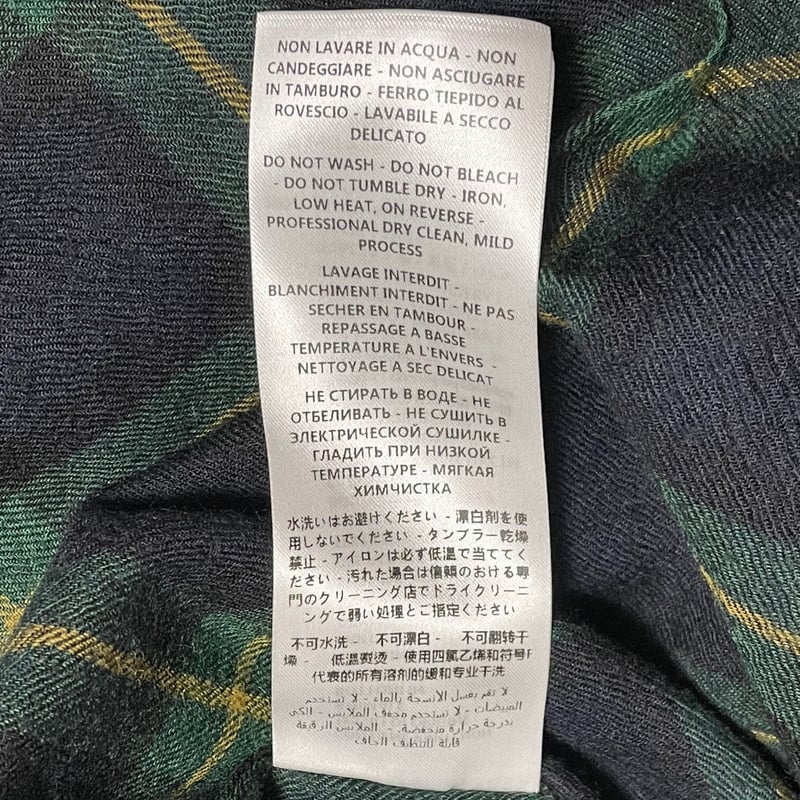 STELLA McCARTNEY チェック柄長袖ロング丈ウールシャツ グリーン STELLA McCARTNEY チェック柄長袖ロング丈ウールシャツ グリーン