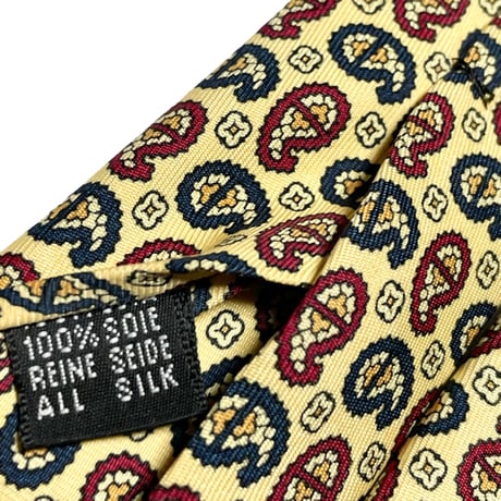 ▲訳あり商品▲ MADE IN ITALY製 Andrew's Ties ペイズリー柄シルクネクタイ イエロー