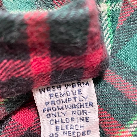 ▲訳あり商品▲ 80～90s 北マリアナ諸島製 Ralph Lauren 長袖ボタンダウンチェックシャツ グリーン×レッド Lサイズ