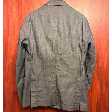 MADE IN ITALY製 Care label Premium Garment デニムダブルテーラードジャケット インディゴ Sサイズ