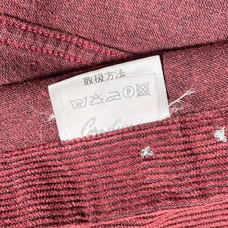 MADE IN ITALY製 CORNELIANI 長袖ボタンダウンコーデュロイシャツ ワイン Lサイズ