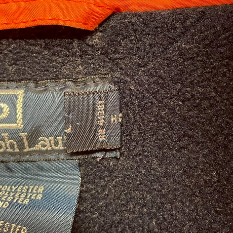 90s Polo by Ralph Lauren フード付き中綿フルジップジャケット オレンジ XXLサイズ