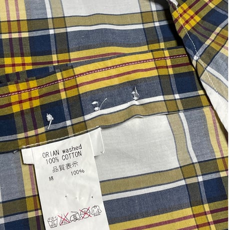MADE IN ITALY製 ORIAN Vintage 長袖チェックシャツ マルチカラー Mサイズ