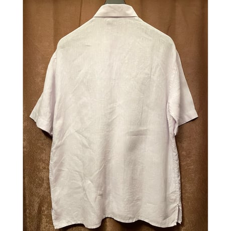 MADE IN ITALY製 BARNEYS NEWYORK 半袖リネンシャツ パープル Mサイズ