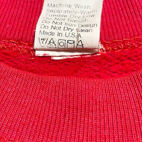 MADE IN USA製 70~80s Velva Sheen × Disney サンタミッキープリントスウェットトレーナー レッド Mサイズ