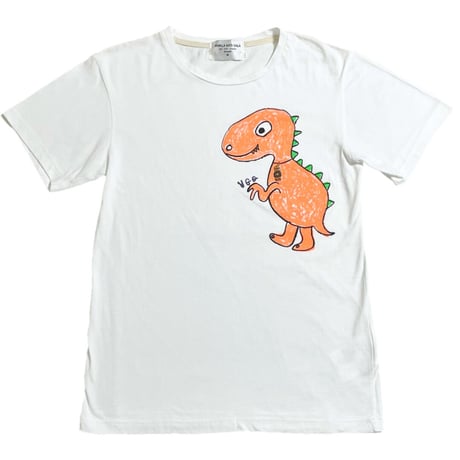 VANILLA GATE-GALA 恐竜プリントTシャツ ホワイト Mサイズ