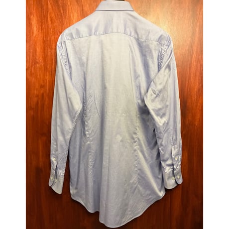 MADE IN ITALY製 ETRO 長袖シャンブレーボタンダウンシャツ パープルブルー 41サイズ