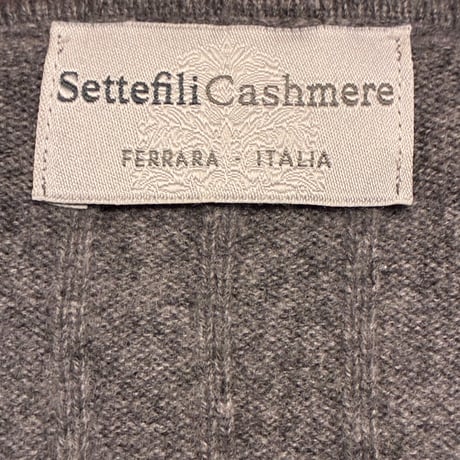 MADE IN ITALY製 Settefili Cashmere ウールカシミヤ ダブルニットジレベスト グレー M/50サイズ