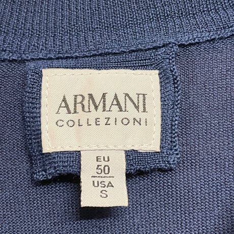 ▲訳あり商品▲ ARMANI COLLEZIONI クルーネックヴァージンウールセーター ネイビー 50サイズ