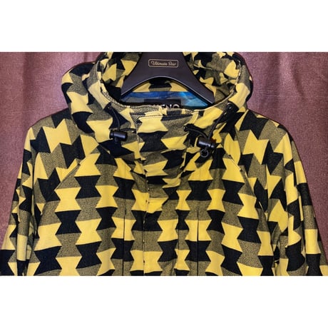 MADE IN JAPAN製 PHENOMENON 2009年モデル 総柄マウンテンジャケット イエロー×ブラック XLサイズ