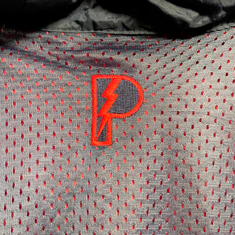MADE IN KOREA製 90s PRO PLAYER × NBA HOUSTON ROCKETS ナイロンメッシュフルジップパーカー ネイビー×レッド Lサイズ