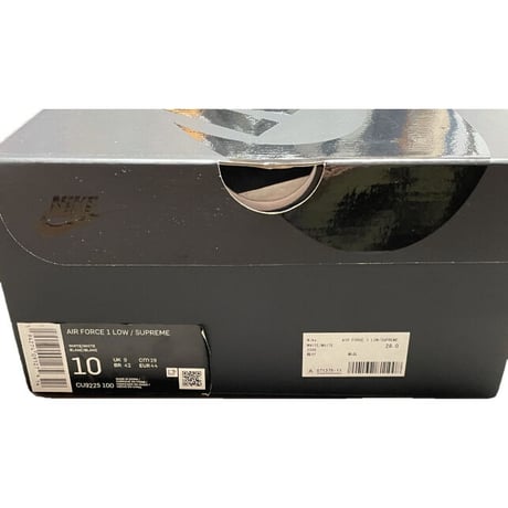 ☆箱、黒タグ、替え紐付き新古品☆ NIKE AIR FORCE 1 × SUPREME Wネームスニーカー US10/28cm