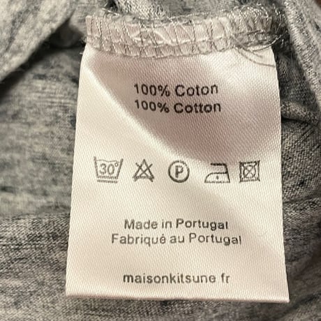 MADE IN PORTUGAL製 MAISON KITSUNÉ ロゴプリントTシャツ 杢グレー Sサイズ