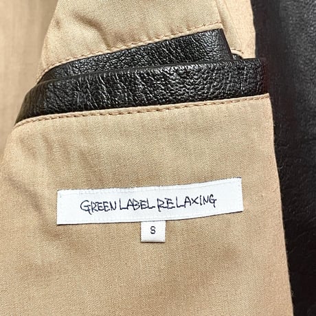 GREEN LABEL RELAXING ラムレザージャケット ダークブラウン Sサイズ