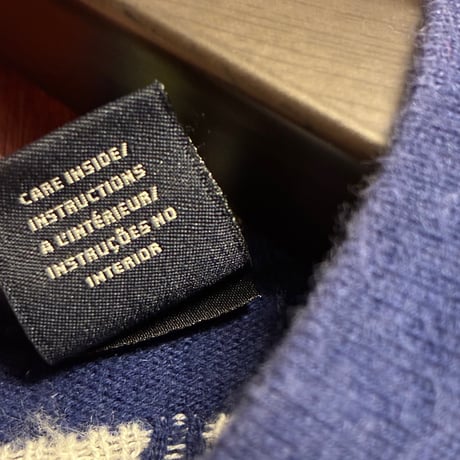 SCOTCH & SODA 総柄 コットンカシミヤ クルーネックセーター ネイビー Sサイズ