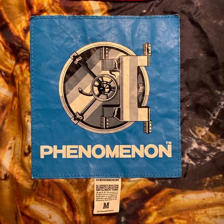 レア MADE IN JAPAN製 PHENOMENON 2007年モデル チェック柄 ウールナイロンPコート グレー×レッド Mサイズ