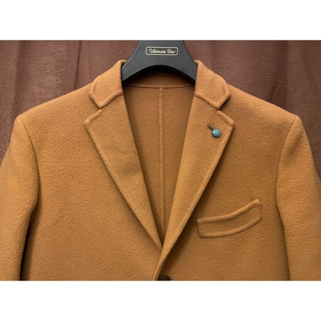 ▲訳あり商品▲ MADE IN ITALY製 EIDOS MICHELANGELO NAPOLI per EDIFICE ウールカシミヤチェスターコート キャメル 44サイズ