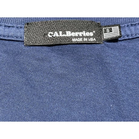 MADE IN USA製 CAL.Berries クルーネック半袖Tシャツ ネイビー Sサイズ