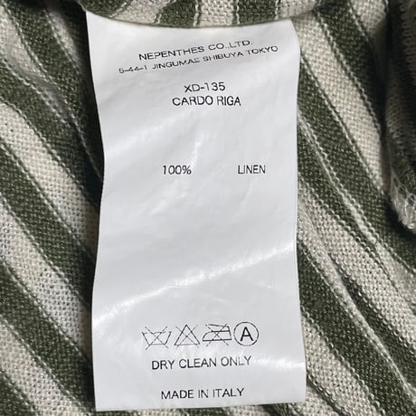 ▲訳あり商品▲ MADE IN ITALY製 BARENA ボーダー柄カーディガン オリーブ Mサイズ