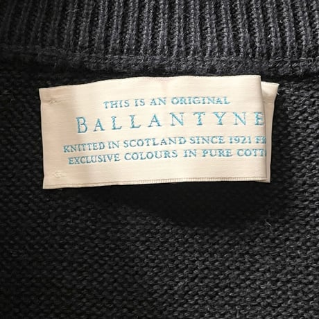 MADE IN ENGLAND製 BALLANTYNE フルジップコットンカーディガン ネイビー 48サイズ