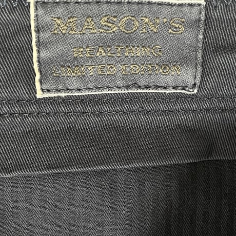 ☆タグ付き新古品☆ MADE IN BULGARIA製 MASON'S スタッズ付きウォッシュ加工ストレッチスラックス ネイビー 54サイズ