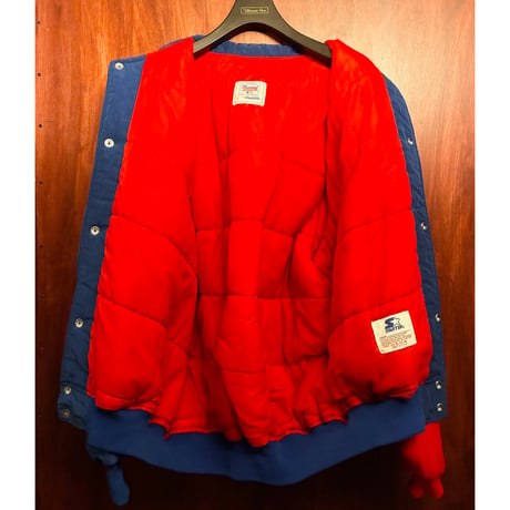 レア MADE IN USA製 90s Diamond COLLECTION BY STARTER × MLB CHICAGO CUBS 中綿ナイロンスタジアムジャケット ブルー×レッド XLサイズ