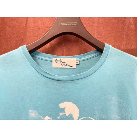 MAISON KITSUNÉ KISUNÉ TEE ロゴプリントTシャツ ターコイズブルー Sサイズ