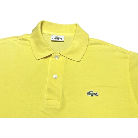 【SHIPS 取り扱い】MADE IN JAPAN製 LACOSTE 半袖鹿の子ポロシャツ イエロー 3/Sサイズ