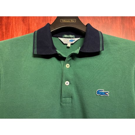 MADE IN JAPAN製 CHEMISE LACOSTE EXCLUSIVE EDITION 半袖クレリック鹿の子ポロシャツ グリーン 2サイズ