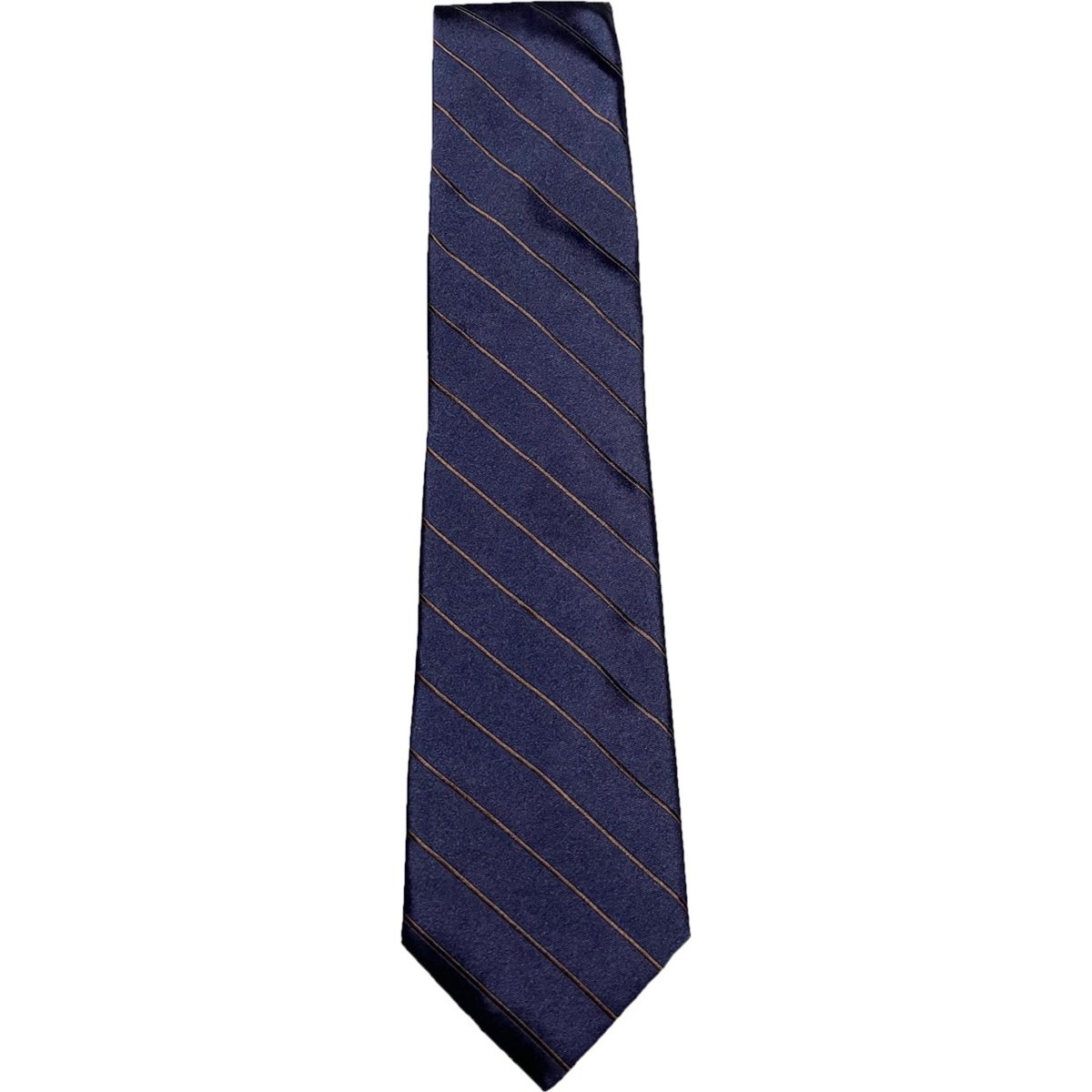 MADE IN ITALY製 LA CORONA レジメンタルストライプ柄シルクネクタイ