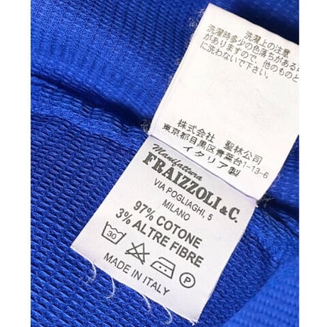 MADE IN ITALY製 Fraizzoli 長袖エポーレットシャツ ロイヤルブルー 40サイズ