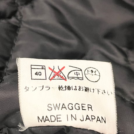 ▲訳あり商品▲ 激レア MADE IN JAPAN製 SWAGGER 初期モデル 背面ニット中綿フルジップジャケット グレー Sサイズ