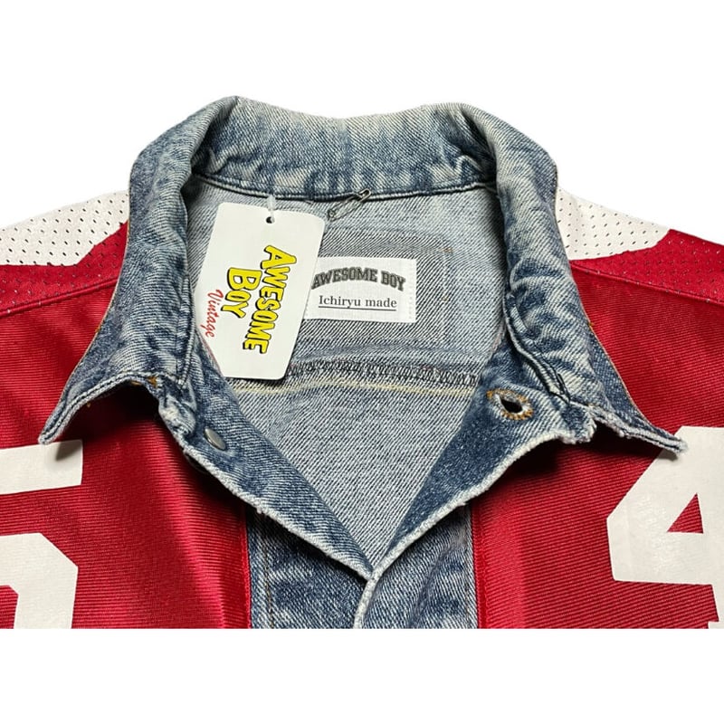 Awesome Boy × ichiryu made REMAKE NFL DENIM JAC Awesome Boy × ichiryu made REMAKE NFL DENIM JAC