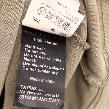 MADE IN ITALY製 TATRAS 半袖鹿の子ポロシャツ カーキ Mサイズ相当
