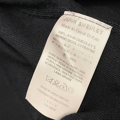 ▲訳あり商品▲ MADE IN GREAT BRITAIN製 JOHN SMEDLEY メリノウールカーディガン ネイビー Sサイズ