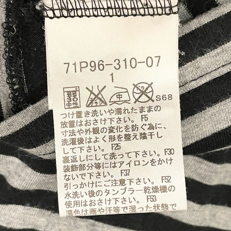 MADE IN JAPAN製 GUILD PRIME 胸ポケット付きVネックボーダーTシャツ ブラック×グレー 1サイズ