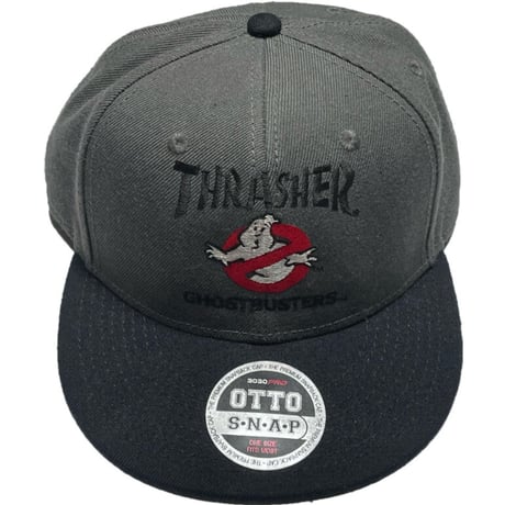 THRASHER × GHOSTBUSTERS コラボレーション OTTOスナップバックキャップ チャコールグレー×ブラック Fサイズ