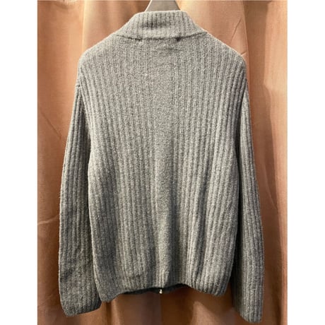 MADE IN ITALY製 EMOZIONI UOMO フルジップウールカーディガン グレー Mサイズ