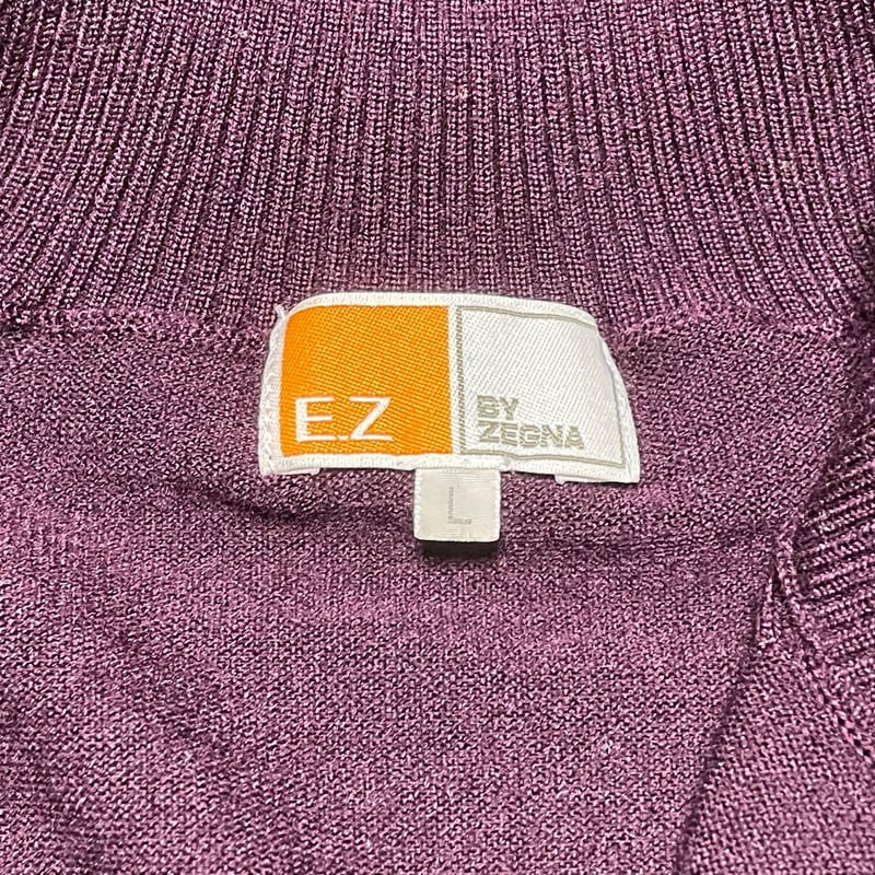 E.Z BY ZEGNA フルジップウールカーディガン ボルドー Lサイズ E.Z BY ZEGNA フルジップウールカーディガン ボルドー Lサイズ