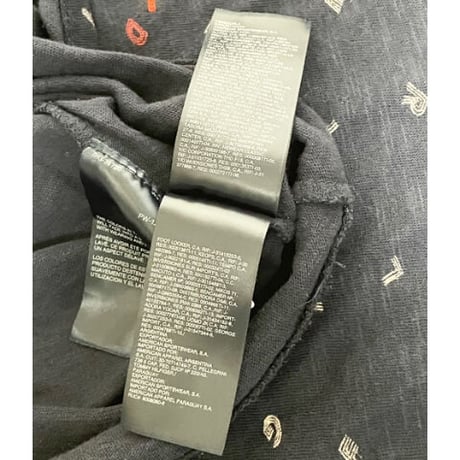 HILFIGER DENIM 総柄Tシャツ ネイビー Lサイズ