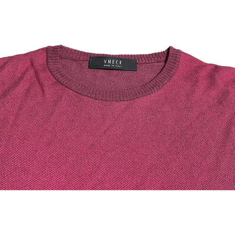 MADE IN ITALY製 VNECK クルーネックセーター ワイン 54サイズ