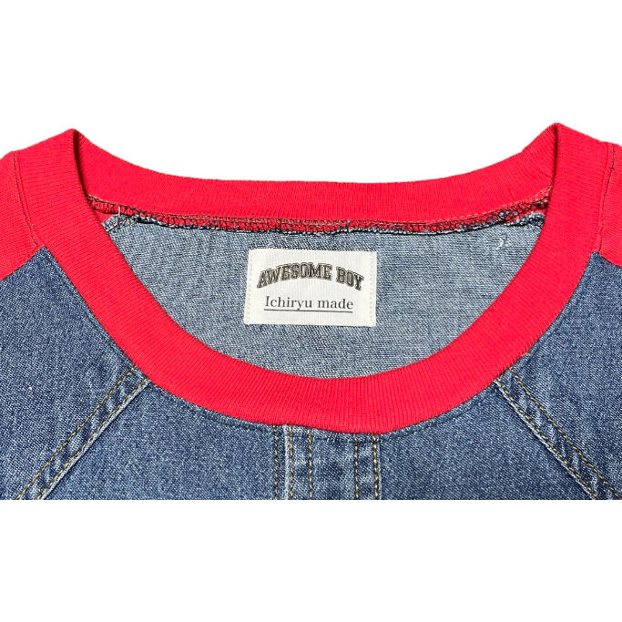 Awesome Boy × ichiryu made REMAKE DENIM RAGLAN 