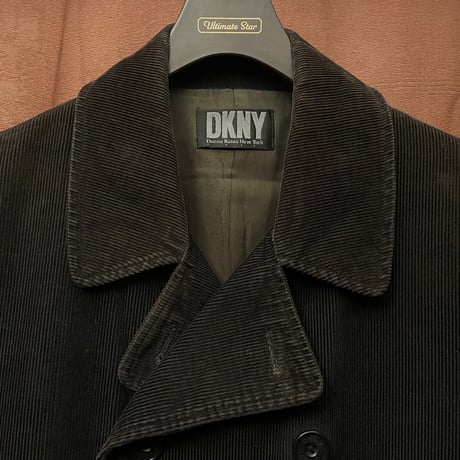 DKNY コーデュロイPコート ブラック Lサイズ