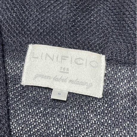 LINIFICIO FOR GREEN LABEL RELAXING テーラードジャケット型リネンカーディガン ネイビー Sサイズ